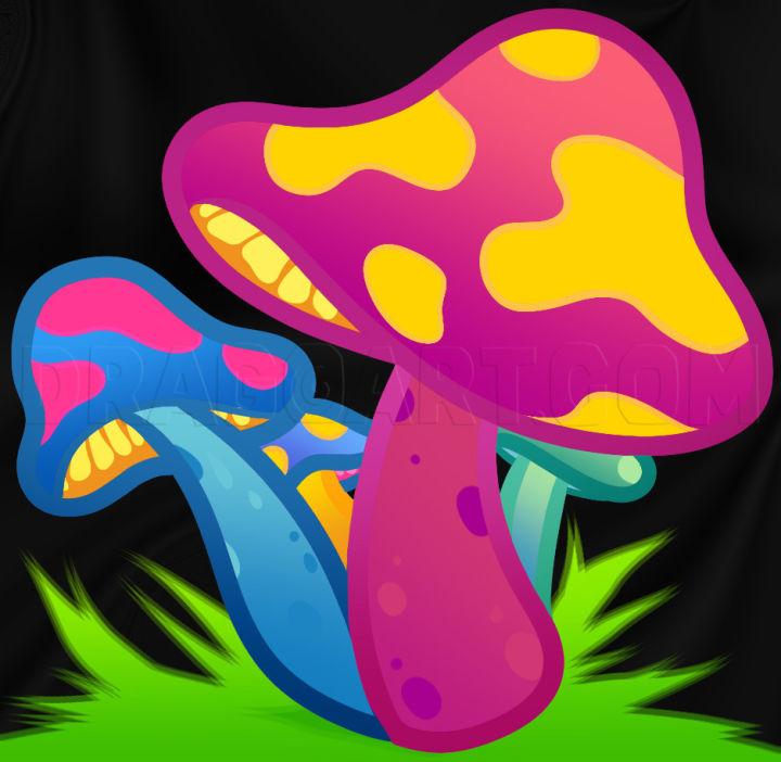 Trippy Mushroom Drawing