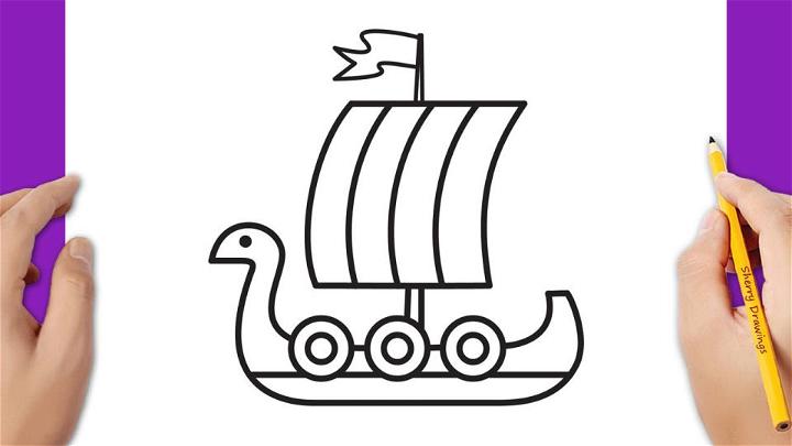 Viking Boat Drawing