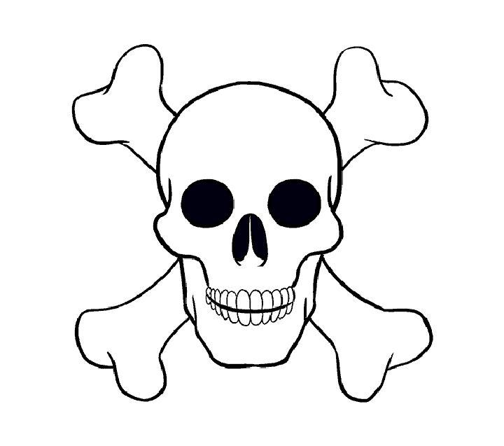 How to draw a skull and crossbones step by step | Easy Drawing Tutoria... |  TikTok