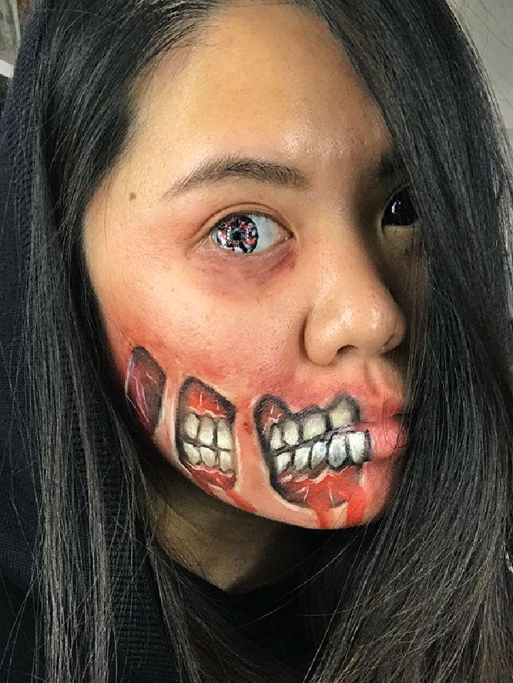 Scary Zombie Face Paint Halloween Makeup