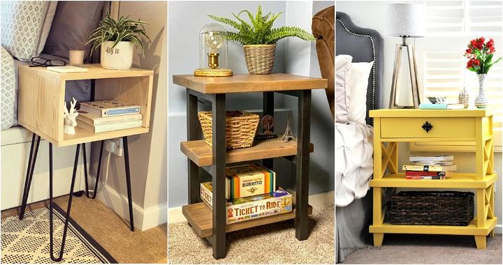 cheap diy bedside table plans and ideas