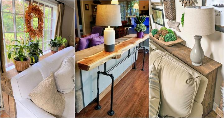diy sofa table plans to build your own behind couch table