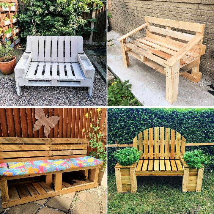 40 Diy Wood Pallet Bench Plans And, How To Make A Bench Out Of Wooden Pallets