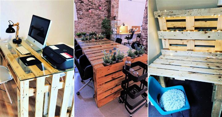 diy wood pallet desk ideas with free plans