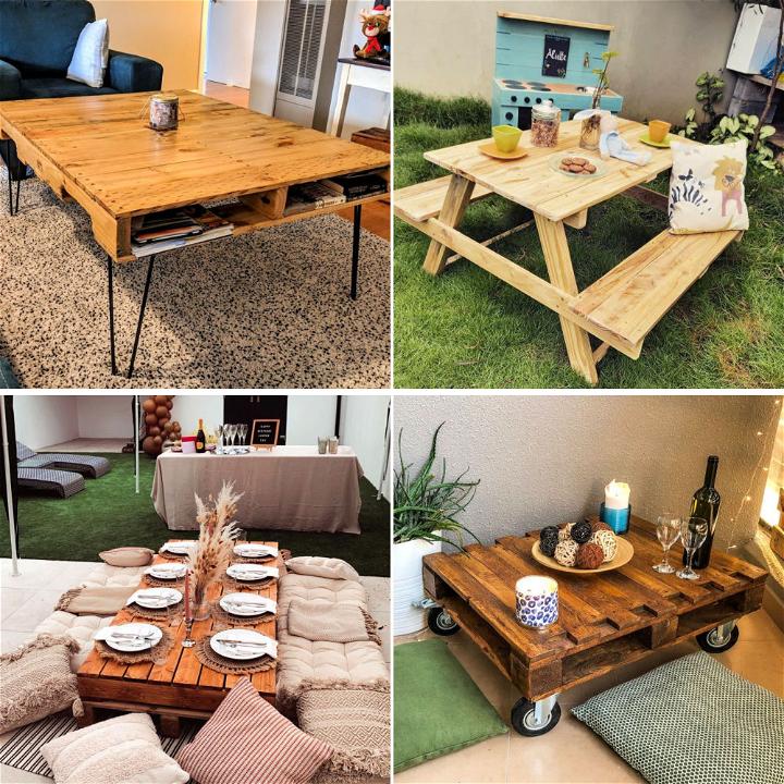simple pallet table plans and ideas