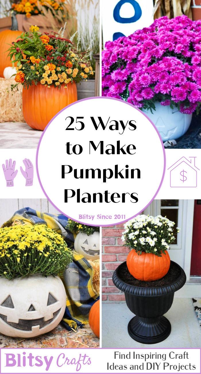 simple ways to make pumpkin planters