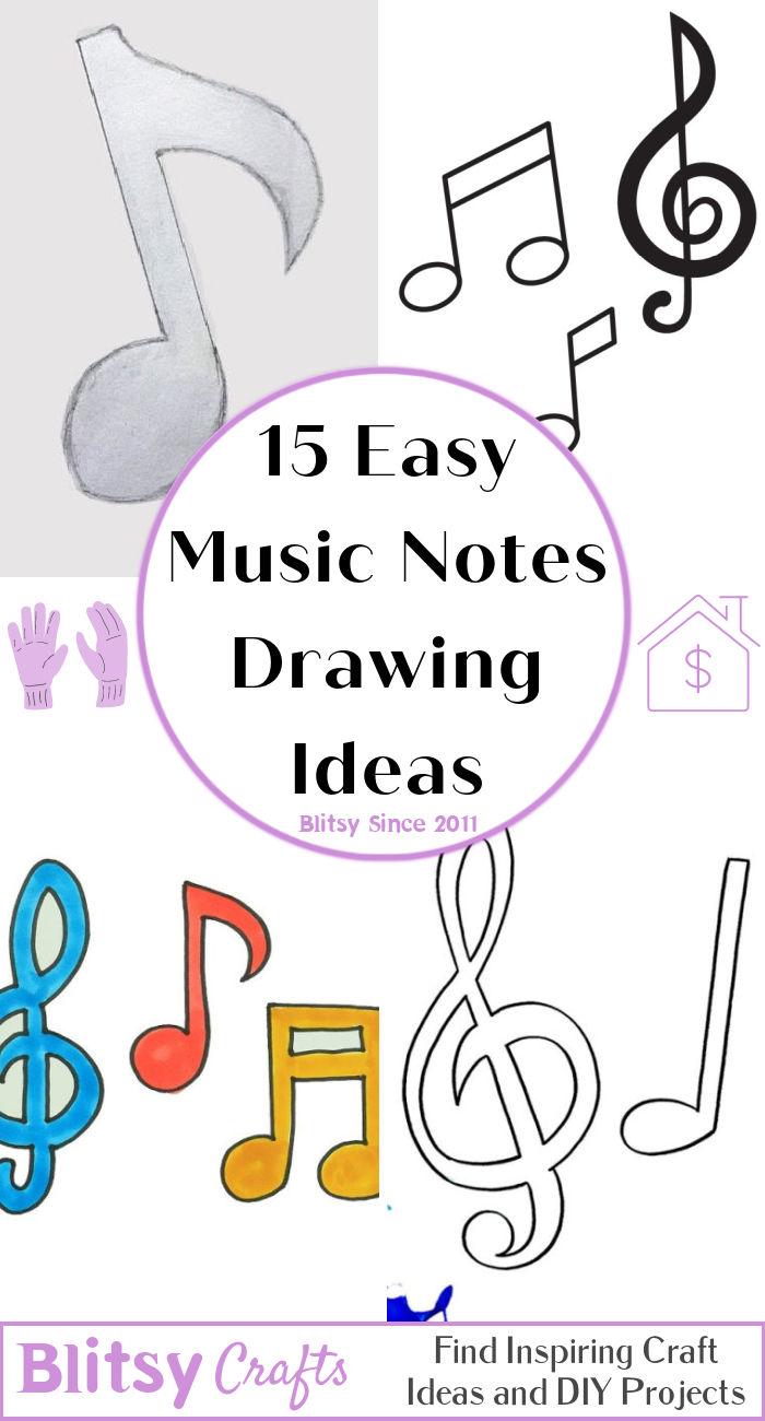 How to draw music notes, easy way - YouTube