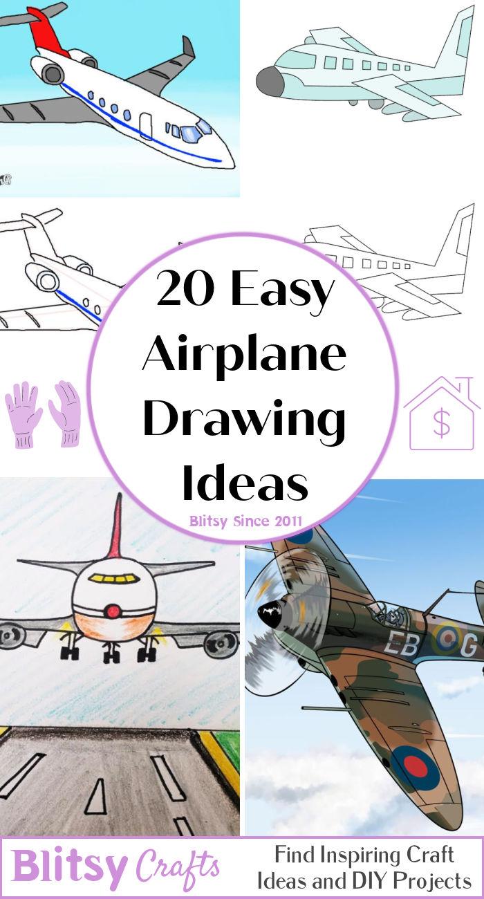 20 Easy Airplane Drawing Ideas - How To Draw an Airplane