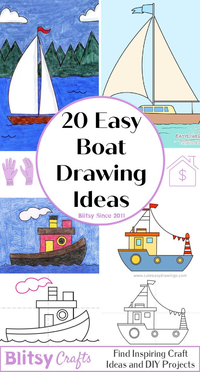 How to draw Step By Step Simple Pastel House Boat for kids // Art And Craft  Point - YouTube