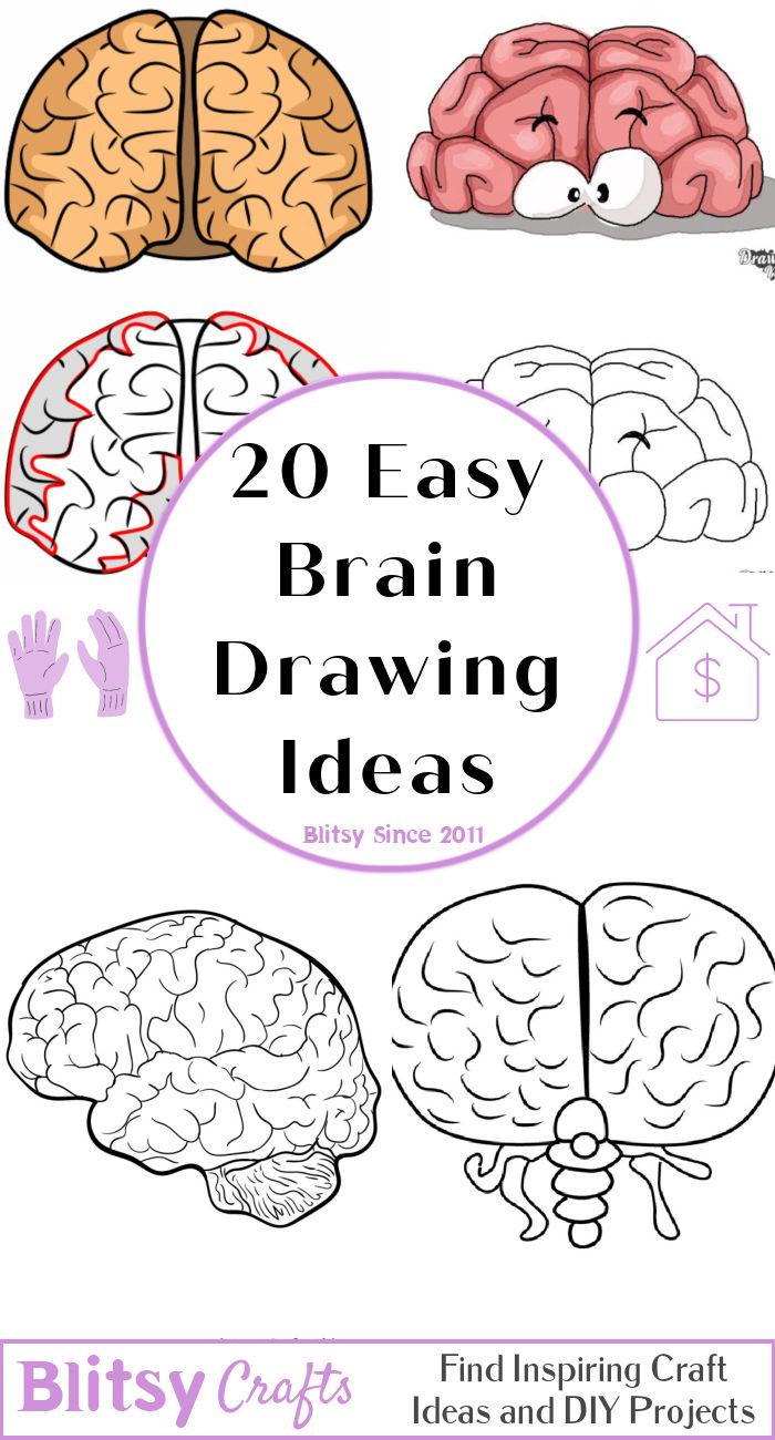 20 Easy Brain Drawing Ideas - How to Draw a Brain
