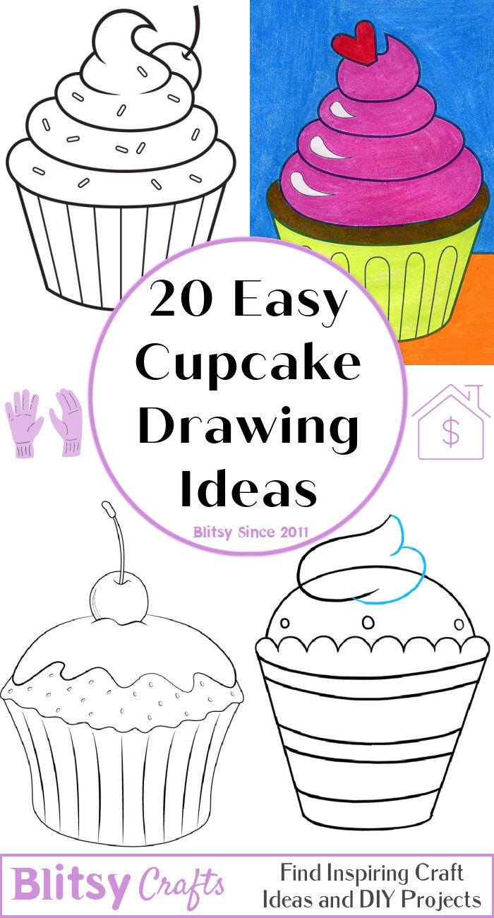 20 Cupcake Drawing Ideas - How to Draw a Cupcake