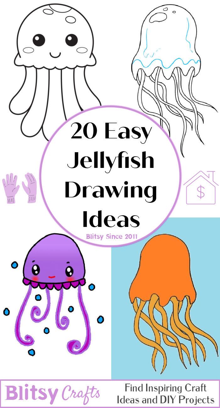 20 Jellyfish Drawing Ideas - How to Draw a Jellyfish