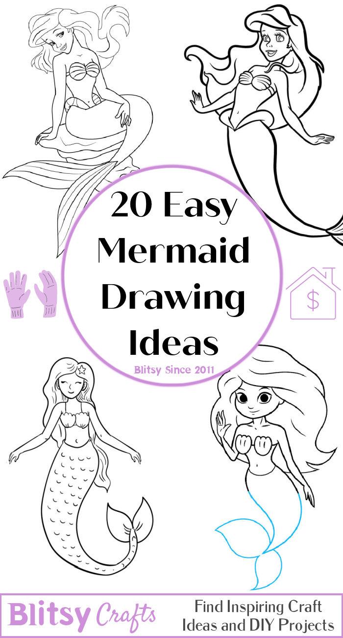 20 Easy Mermaid Drawing Ideas - How To Draw A Mermaid