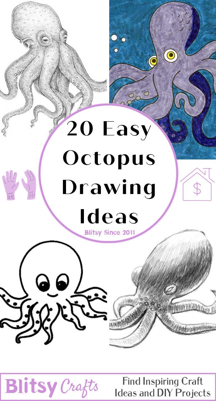 20 easy octopus drawing ideas - how to draw an octopus