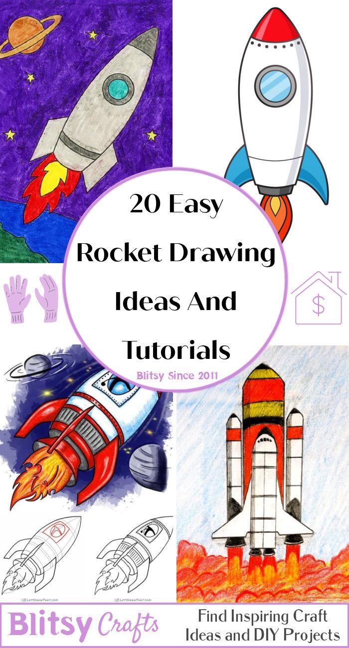 How to draw and color a Rocket Ship -for kids!, Rocket Coloring Pages for  Kids - YouTube | Easy doodles drawings, Doodle drawings, Space drawings