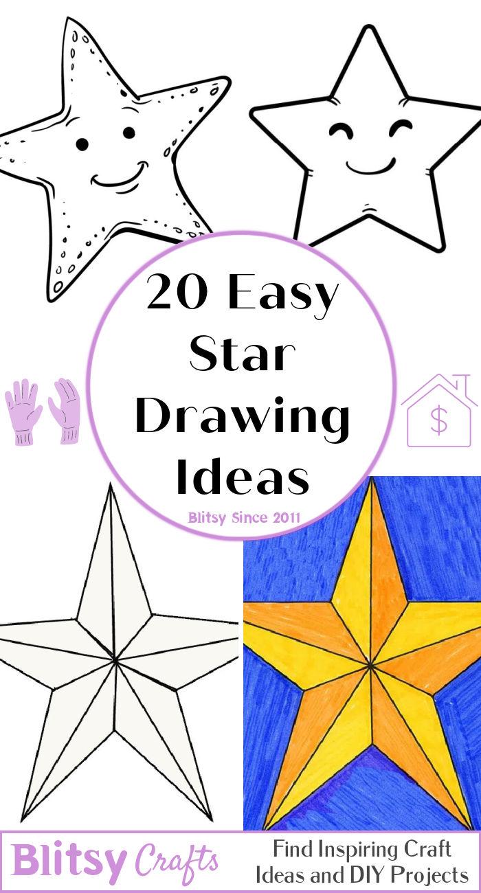 20 Easy Star Drawing Ideaseasy star drawing ideas - how to draw a star