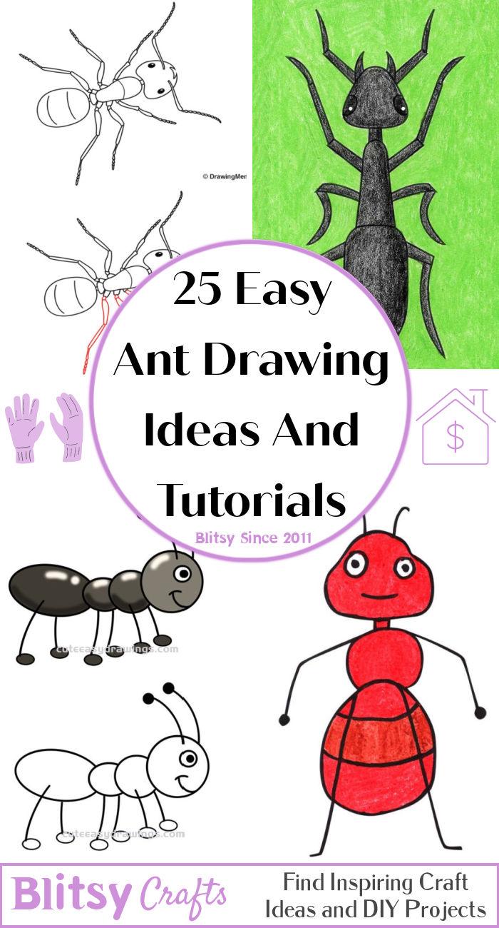 25 Easy Ant Drawing Ideas - How to Draw an Ant