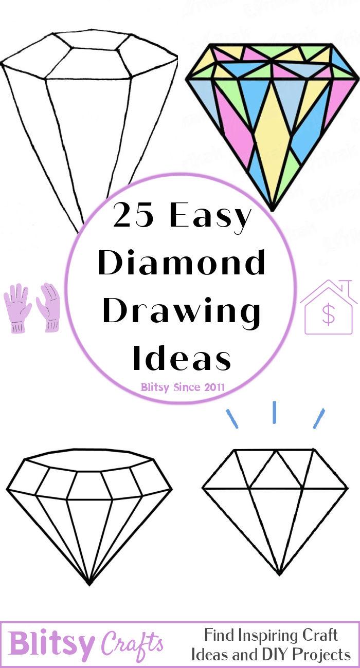 25 Easy Diamond Drawing Ideas - How to Draw