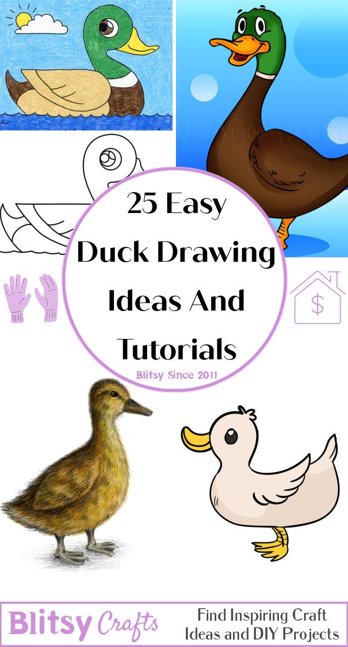 How to draw laughing Donald Duck - Sketchok easy drawing guides