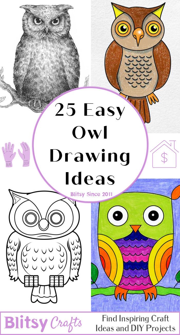 Easy sketch of owl using black marker - Shivani Creation | Facebook