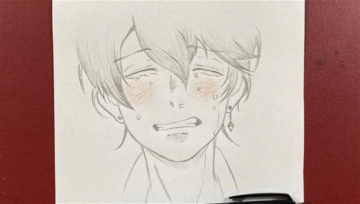 Anime Boy Crying Drawing