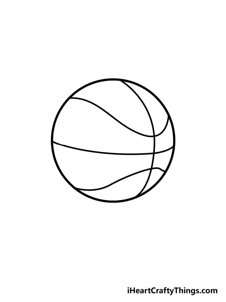 Basketball Drawing Step by Step Instruction