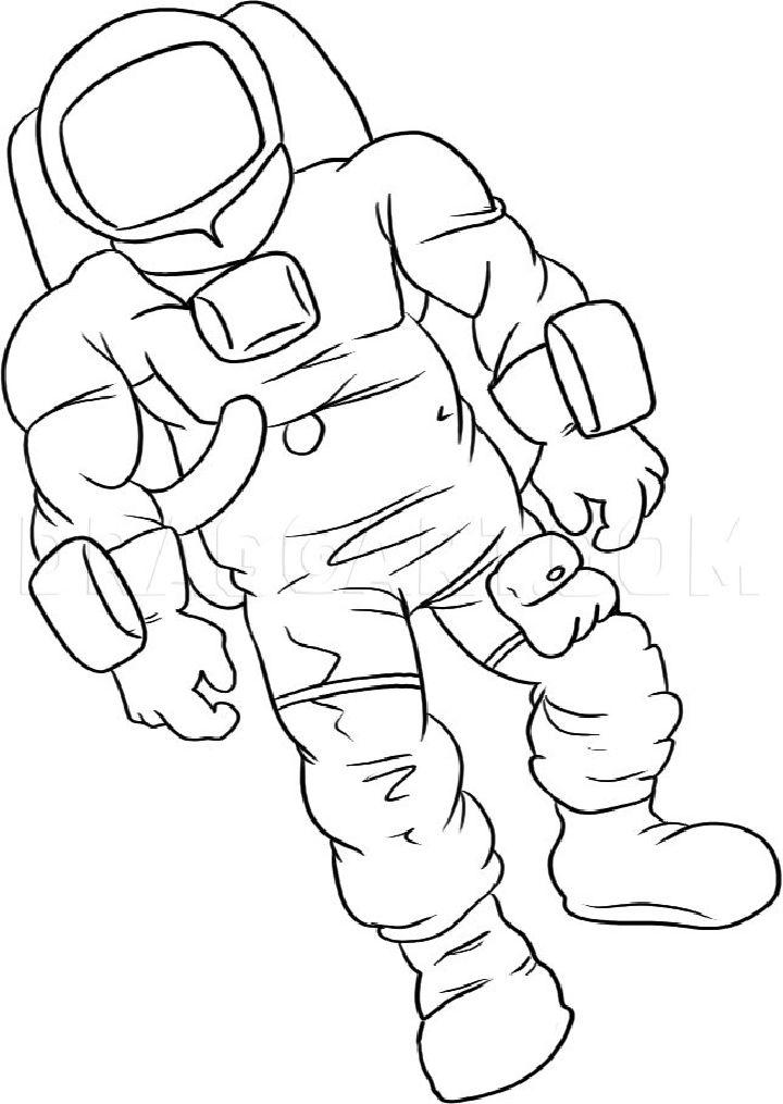 Cartoon Astronaut Drawing