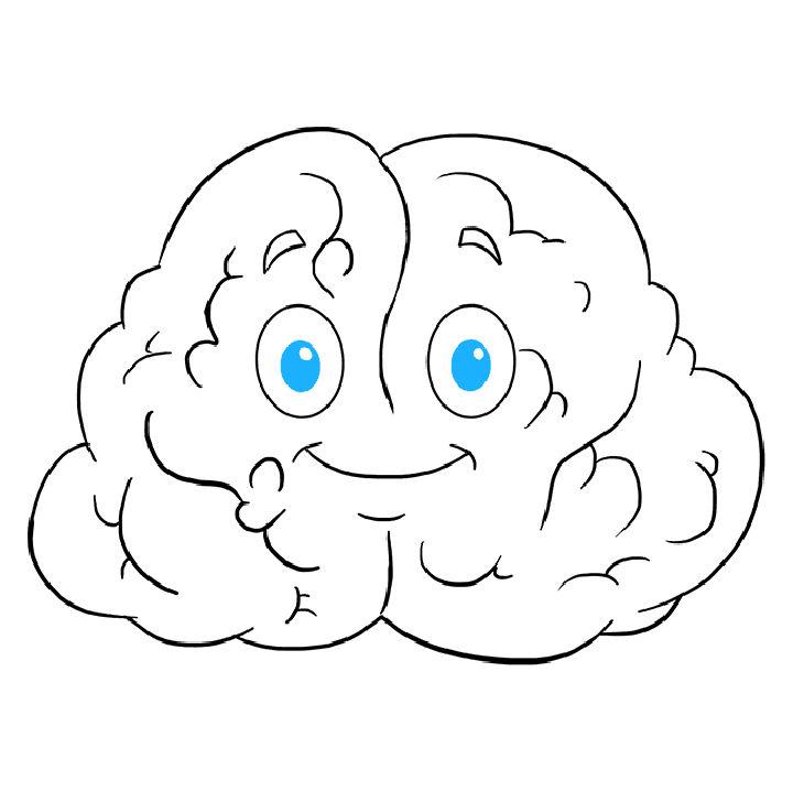 Cartoon Brain Drawing for Beginner