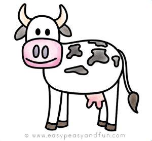 25 Easy Cow Drawing Ideas - How to Draw a Cow - Blitsy