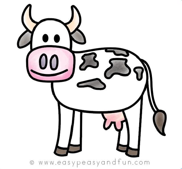 Color Your Cow Drawing for Beginners