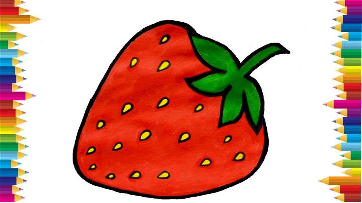 Colorful Strawberry Drawing