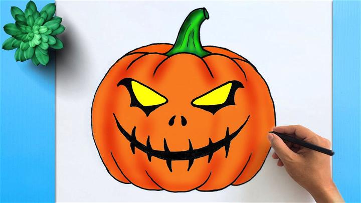 Cool Halloween Pumpkin Drawing