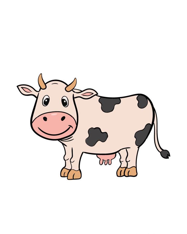 Cow Drawing Easy Step by Step For Kids/Beginners