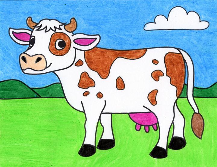 How To Draw A Cute Cow