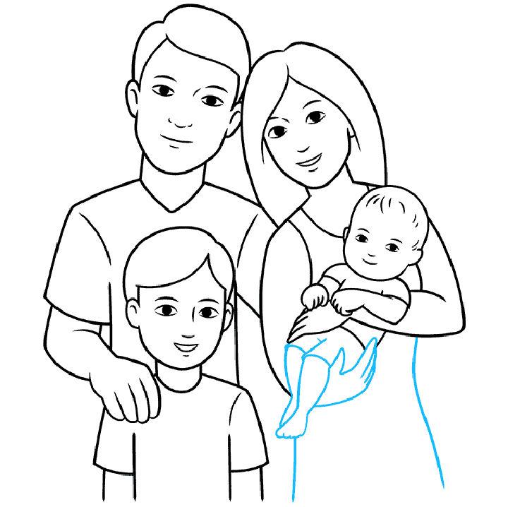 How to draw Family Emoji step by step - [10 Easy Phase]