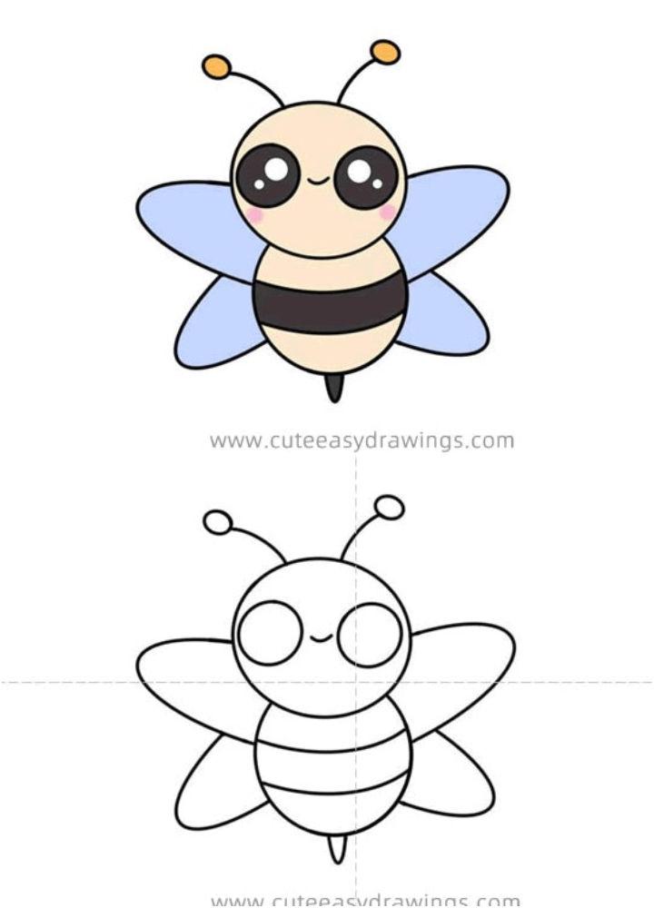 Cute Cartoon Bee Drawing