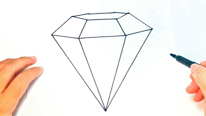 Cute Diamond Drawing Step by Step