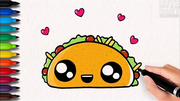 Cute Kawaii Taco Drawing