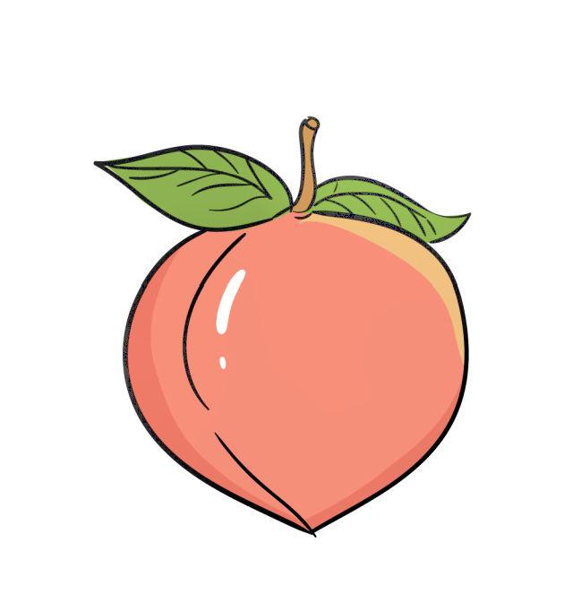 Cute Peach Drawing