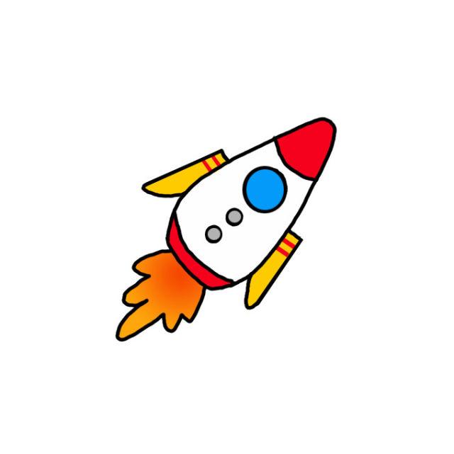 Cute Rocket Drawing