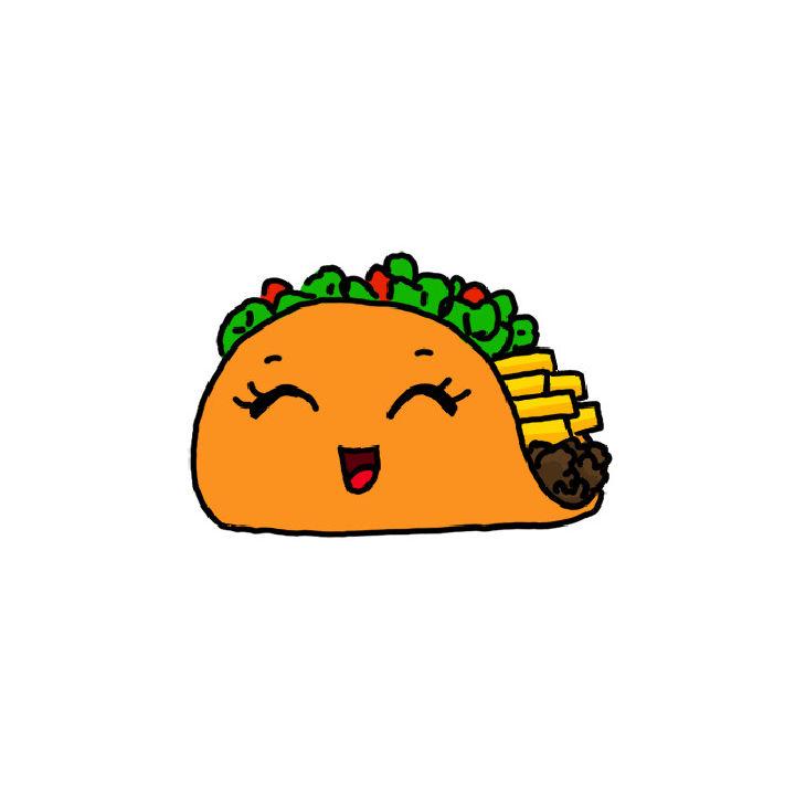 Cute Taco Drawing with Color