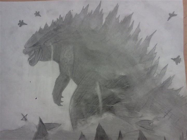 Draw Godzilla the King of the Monsters