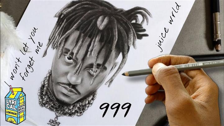 Draw Juice Wrld Tribute with Charcoal Pencil