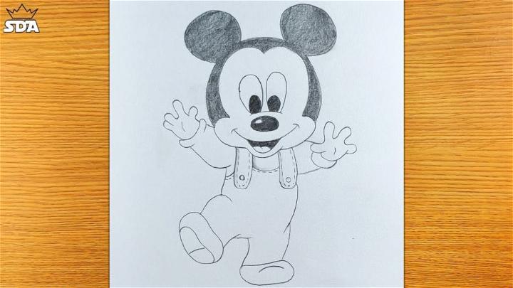 How To Draw Mickey Mouse Step By Step Sketching  Easy Pencil Drawing  Classes  Bullet Raj  YouTube