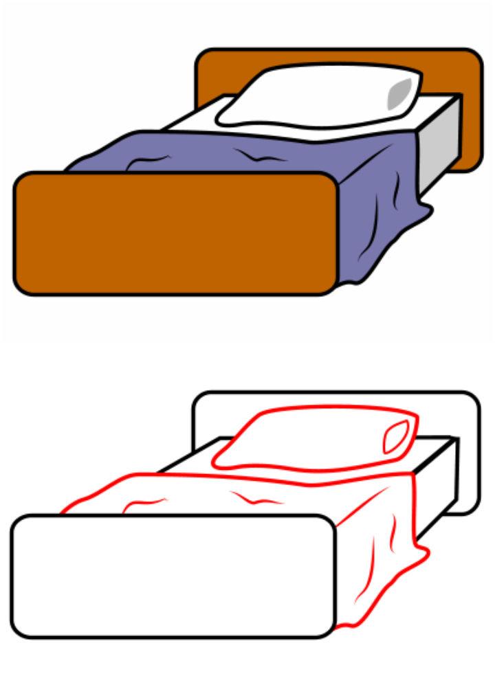 Draw a Bed Using Basic Shapes and Colors