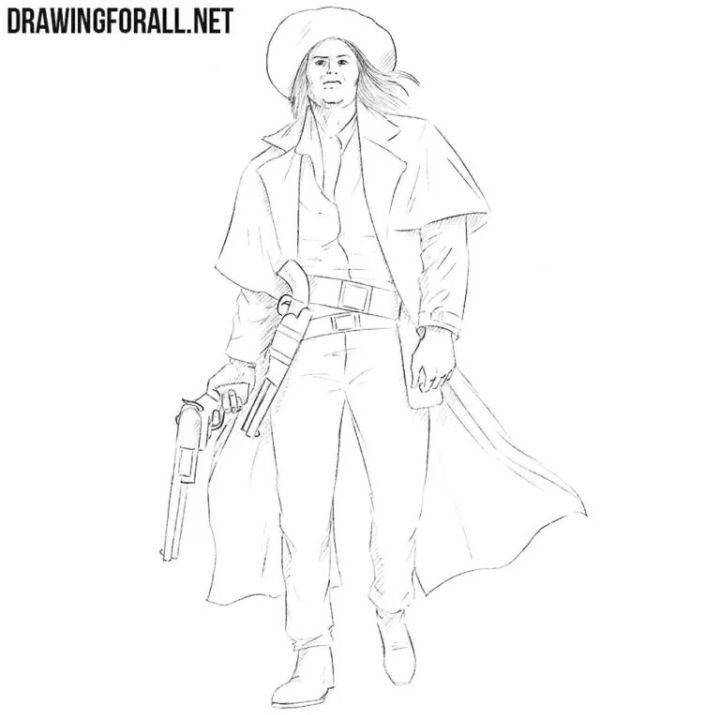 Draw a Classic Cowboy in a Realistic Style