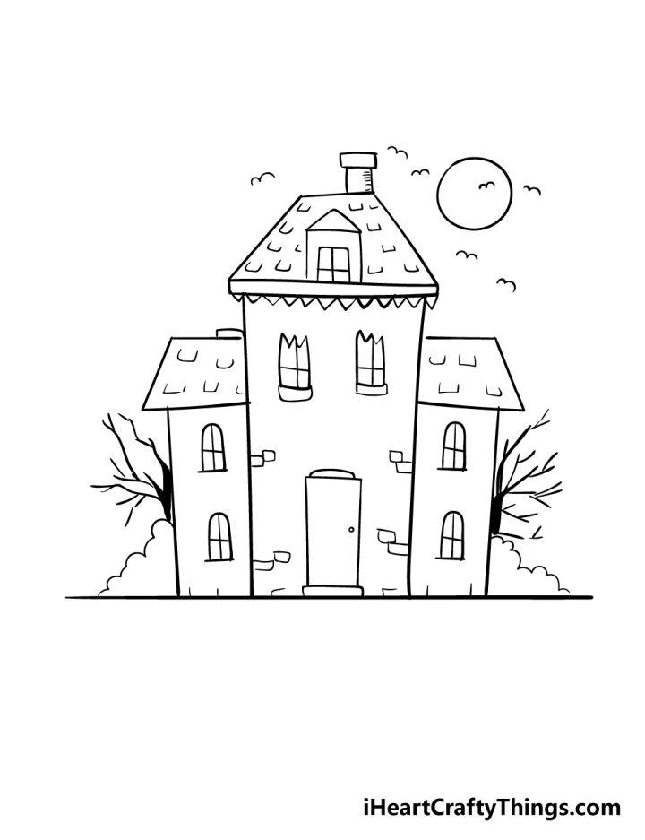 Draw a Creepy Haunted House for Halloween