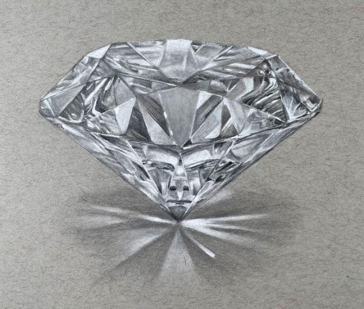 Draw a Diamond with Pencil and Charcoal