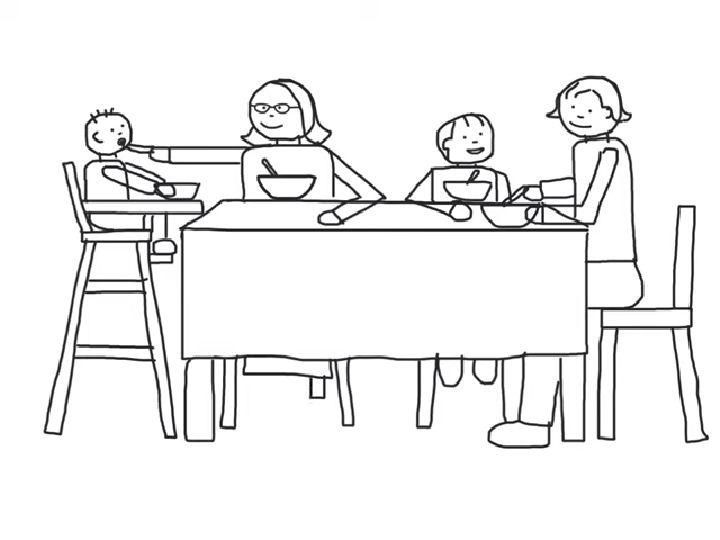 Draw a Family Eating a Meal Together