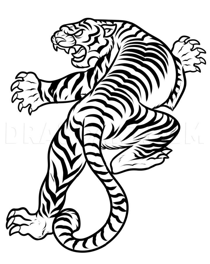 Draw a Japanese Tiger Tattoo